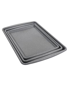 Oster 3 Piece Carbon Steel Cookie Sheet in Greystone