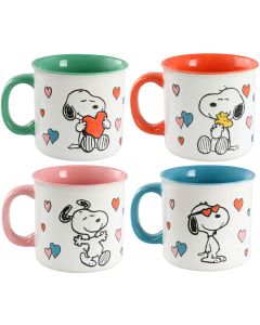 Peanuts Mothers Love 4 Piece 21 Ounce Camper Mug Set in Assorted Designs