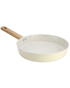 Gibson Home Marbleton Ceramic Nonstick Alumium 11 Inch Frying Pan in Cream
