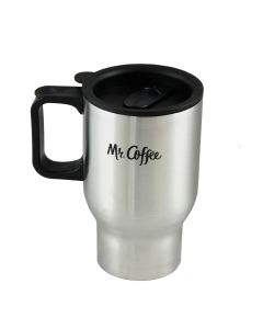 Mr. Coffee Expressway 13.5 Ounce Stainless Steel Thermal Travel Mug Cup with Lid