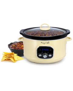 MegaChef 3.7 Quart Electric Slow Cooker in Ivory