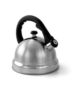 Mr. Coffee Claredale 2.2 Quart Brushed Stainless Steel Whistling Tea Kettle with Nylon Handle