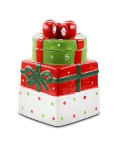 Gibson Home Christmas Estate 7.5 Inch Gift Box Holiday Cookie Jar