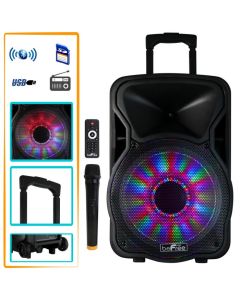 beFree Sound 12 Inch Bluetooth Rechargeable Party Speaker With Illuminatiing Lights